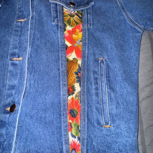 Venezia Jean Jacket size 14 / 16 asian design patches like new women - I1297 - Picture 4 of 13